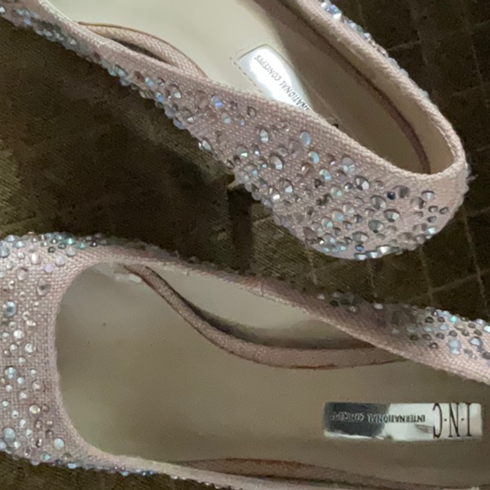INC embellished peep toe heels sz 7.5